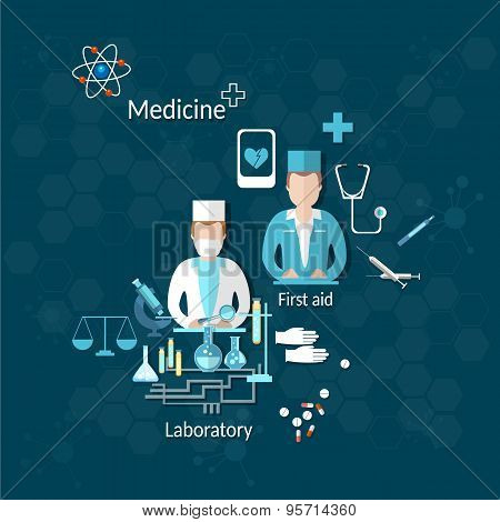 Medicine medical doctors pharmaceuticals drugs pills science laboratory stethoscope microscope study