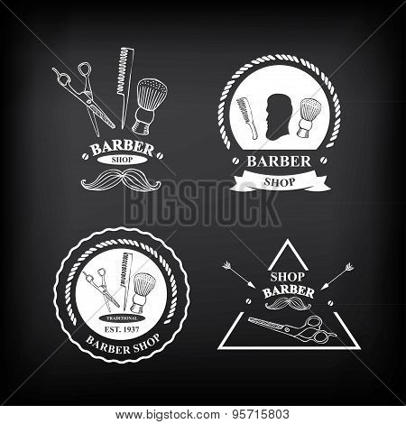 Barber shop labels,vector icons.