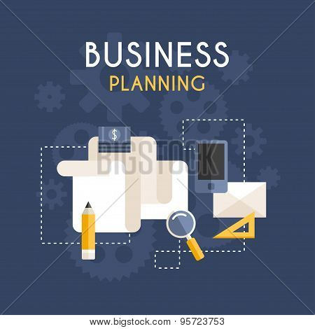 Flat Design Vector Business Concept. Business Planning