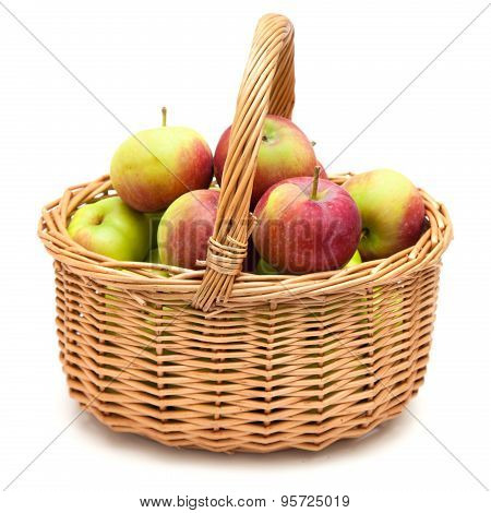 Wicker Basket Full Of Apples