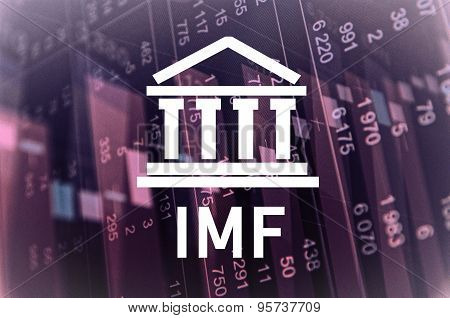 Building icon and inscription Imf