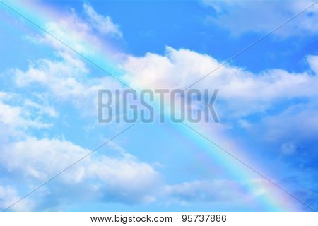 Rainbow in the sky its is colorful and beautiful