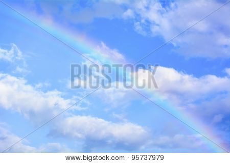 Rainbow in the sky its is colorful and beautiful