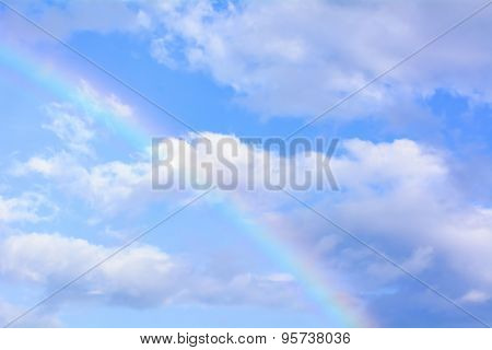 Rainbow in the sky its is colorful and beautiful