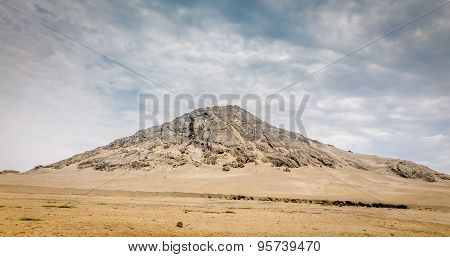 Panorama view of Temple of the Sun (Huaca del Sol).
