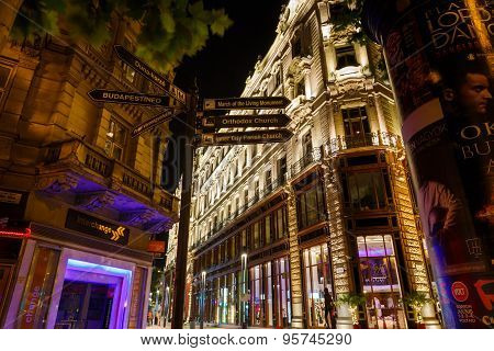 Night Street Of Budapest