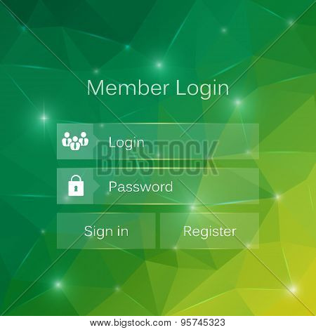 Abstract creative concept vector member login form interface. For web page, site, mobile application