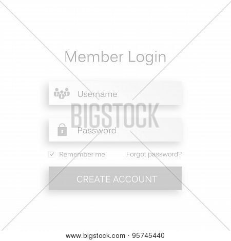 Abstract creative concept vector member login form interface. For web page, site, mobile application