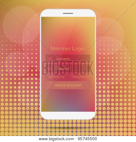 Abstract creative concept vector member login form interface. For web page, site, mobile application