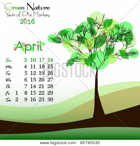 Abstract Nature Background With Spring Tree. April