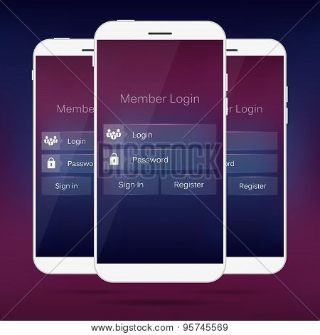 Abstract creative concept vector member login form interface. For web page, site, mobile application