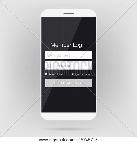 Abstract creative concept vector member login form interface. For web page, site, mobile application