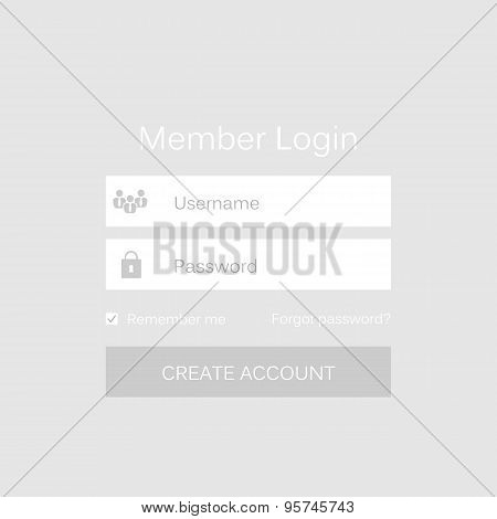 Abstract creative concept vector member login form interface. For web page, site, mobile application