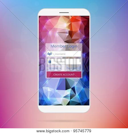 Abstract creative concept vector member login form interface. For web page, site, mobile application