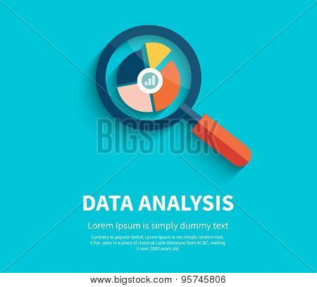 Magnifying Glass and Multi-Colored Pie Chart