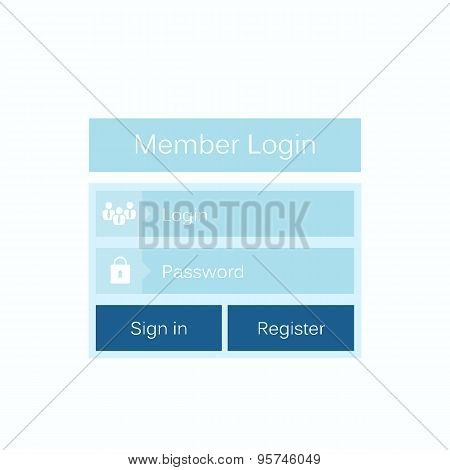 Abstract creative concept vector member login form interface. For web page, site, mobile application