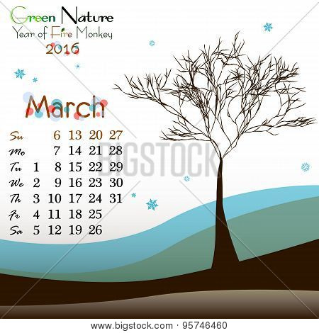 Abstract Nature Background With Spring Tree. March
