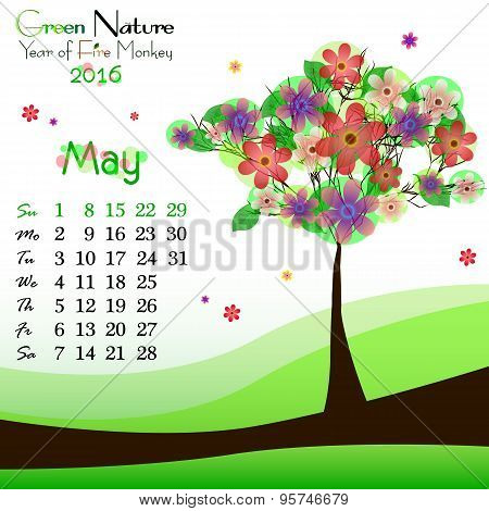 Abstract Nature Background With Spring Tree. May