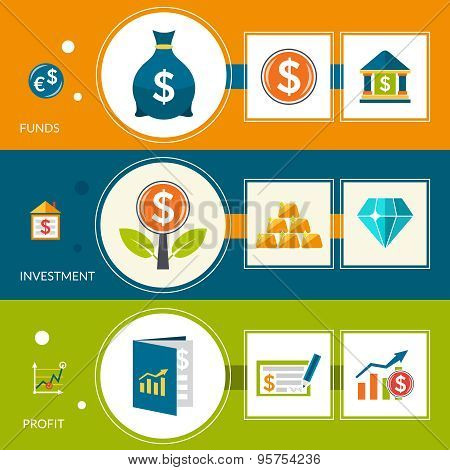 Investment Fund Profit Horizontal Banners