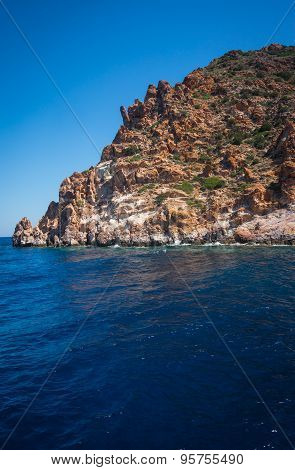 Picturesque Rocks Near Coast Of Island Milos, Greece