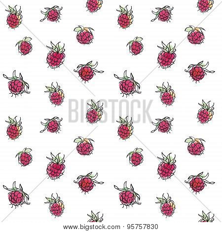 Raspberry seamless pattern.