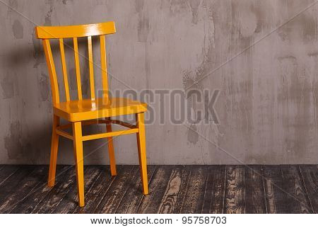 Yellow Wooden Chair In Nterior Room