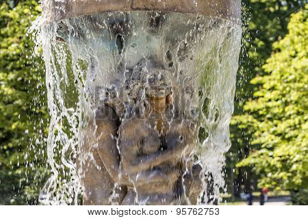 fountain Adam and eve in paradise in Bad Nauheim