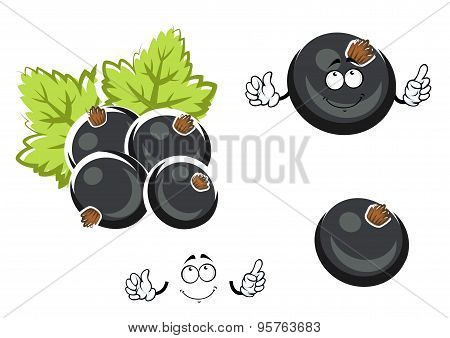 Black currant berry cartoon character