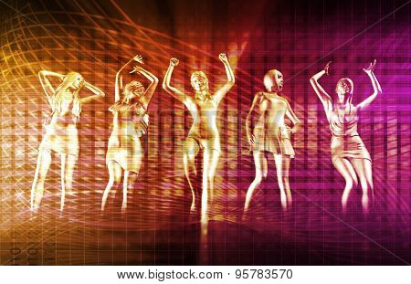 Disco Electronic Music Techno Party Background Art