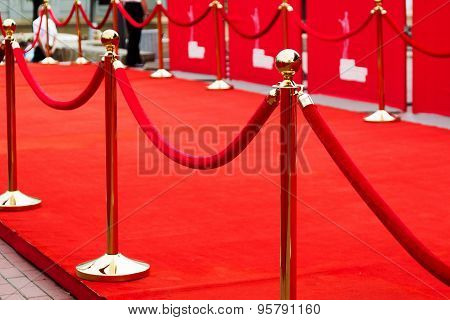 Odessa, Ukraine - July 10, 2015: Way To Success On The Red Carpet (barrier Rope). Odessa Internation