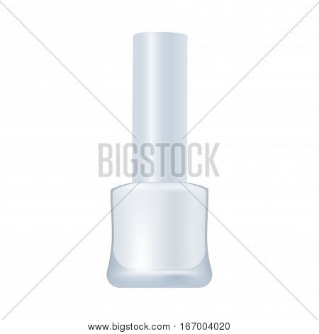 Nail enamel package isolated on white background. Unbrand realistic cosmetic product. Bottle mock up vector illustration