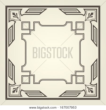 Art deco style square frame with stright lines