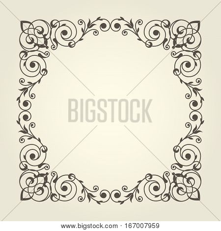 Art nouveau style square frame with stright lines