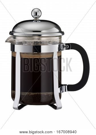 Cafetiere isolated with drop shadow on white background