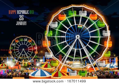 easy to edit vector illustration of mela Fair celebrating Indian holiday Happy Republic Day