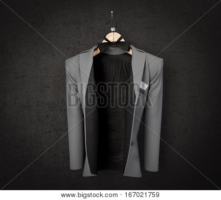 business jacket on textured wall concept photo background
