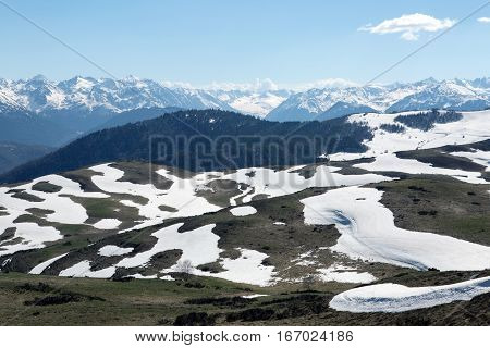 Mountains of French Pyrenees between Ascou and Camurac