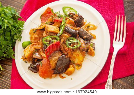 ajapsandali georgian dish of eggplant and meat