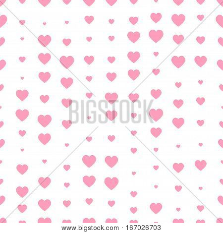 Seamless pattern decoration with pink hearts for Valentine's day design