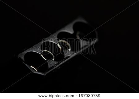 Eletronic Conector Macro.power Supply.concept Computer Hardware.black Background