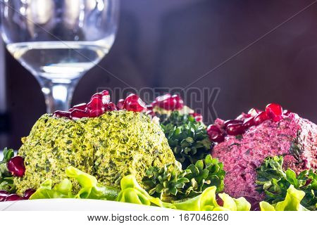 Phala - Traditional Dish Of Georgian Cuisine. It's Made With Beans, Spinach Or Beets.