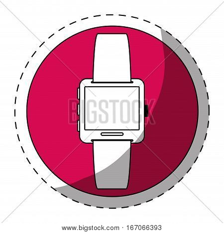 Fucsia symbol smartwatch button icon image, vector illustration