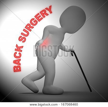 Back Surgery Representing Operating On Spine 3D Rendering