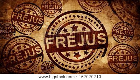 frejus, vintage stamp on paper background