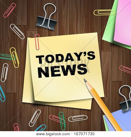 Today's News Shows Current Newspaper 3D Illustration