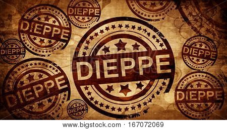 dieppe, vintage stamp on paper background