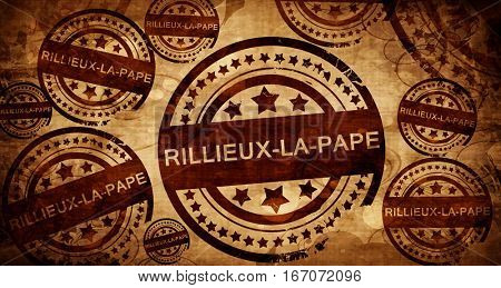 rillieux-la-pape, vintage stamp on paper background