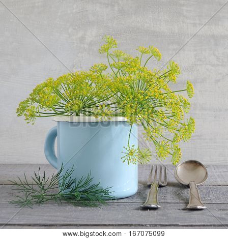 fresh tasty yellow dill weed garden fresh