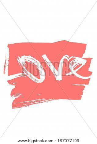 Happy Valentine's Day Card. Hand Drawn Elements By Brush. Vector Illustration