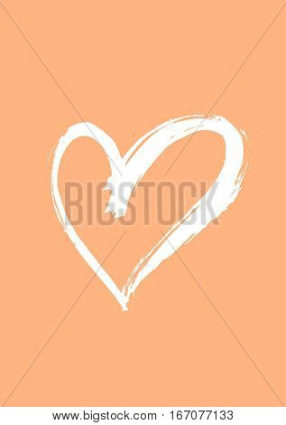 Happy Valentine's Day Card. Hand Drawn Elements By Brush. Vector Illustration